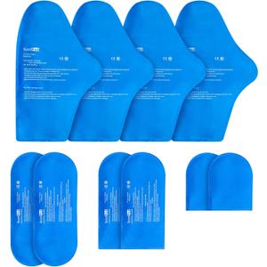 SuzziPad Replacement Ice Gel Packs for Cold Therapy Gloves and Socks(10Piece Set), S/M
