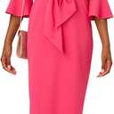 Adrianna Papell Women's Bell Sleeve Tie Front Dress (Pink)