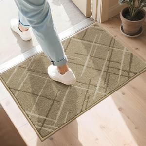 COSY HOMEER Front Door Mat Low Profile Non-Slip Doormat for Entryway,Beige