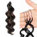 ToyoTress Ocean Wave Feather Crochet Human Hair - 12 Inch 50G Miracle Knots Water Deep Wave Crochet Human Hair For Black Women Brown Highlight Color Braiding Hair (12 Inch, P1B/30-50G)