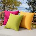 Kevin Textile Valentines Pack of 2 Outdoor Waterproof Pillow Covers Decorative Throw Pillow Covers Checkered Couch Pillow Covers Spring for Patio Tent Bed Sofa Living Room 18x18 Inch Hot Pink