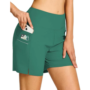 BVVU Women's 5" High Waisted Swim Board Shorts with Pockets Liner Tummy Control UPF50+ Quick Dry Beach Swimsuit Bottoms XL