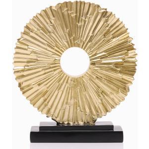 DOVDOV Gold Home Decor Sculpture, Unique Round line Statue, Modern Home Decor, Decorative Panel Statue Gold Decoration for Living Room TV Stand, Office, Bedroom, Dining Table Centerpiece.