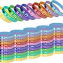 60 Pieces Pi Day Wristbands Pi Day Party Favors Math Pi Silicone Bracelets 3.14 Symbol Silicone Wristbands for Student Teacher Classroom Rewards Math Lover Gift,10 Colors