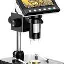 Hayve 4.3'' IPS Coin Microscope, 1000X Magnification Digital Microscope for AdultsCoin Collection Supplies with 8 Adjustable LEDsWindows Compatible32GB TF Card