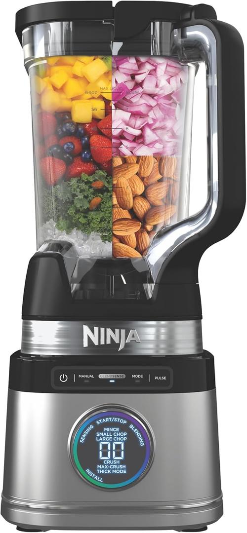 Ninja Blender | Best for Smoothies, Frozen Drinks, Shakes, Veggie Chopper & More | 72 oz. Full Size Pitcher | Blender for Kitchens |1800 Watt | Black | TB201