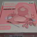 Bluubi Silicone Baby Feeding Set - Infant Tableware for First Foods & Baby, Led Weaning (0+ Months), Easy to Clean, Durable, Perfect for Baby Boy or Girl, Solid Feeding - Pink - Deluxe