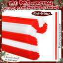2 x 150 Pcs Christmas Candy Cane Shaped Plastic Straws Disposable Drinking Straw Bulk for Cocktail Xmas Party Birthday Party Supplies (Red,White)
