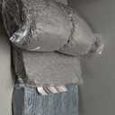 Human Dog Bed for Adult - Luxury Faux Fur Giant Size Dog Bed with Portable Handle, Egg Orthopedic Foam Bed with Blanket, 72"x40"x10", Grayish Blue