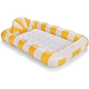 FUNBOY Tanning Pool Lounger Float, XL 72'' x 48'' Pool Float with Custom Pillow and Large Cup Holder, Perfect for Pool or Backyard.