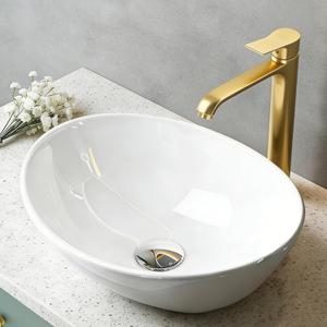 NUESTRA VIDA Small Bathroom Sink Above Counter, 16″x13″ Oval Vessel Sink, Porcelain Ceramic Bowl Sinks for Bathrooms, Modern Art Basin Lavatory vanity sink