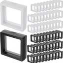 60 Pcs 3D Floating Display Case 2.8 x 2.8 x 0.8 Inch Coin Frame Display Holder Stands for Antique Challenge Coins, Jewelry, Shells, Gems, Minerals, Rocks, Specimen, Pins(Black,White)