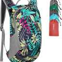 ZOMAKE Ultra Lightweight Packable Backpack 18L, Small Foldable Hiking Backpacks Water Resistant Folding Daypack for Travel(Mixed Color-Leaves)