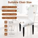 Leather Chair Covers for Dining Chairs Set of 4, Super Stretch Waterproof Kitchen Chair Covers Thickened Washable Dining Chair Slipcovers Pure White Chair Seat Cover for Dining/Kitchen/Banquet