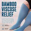 Doctor's Select 3 Pairs Plus Size Compression Socks - Grey, Teal, Blue | Compression Socks Plus Size for Nursing, Traveling, Running | Compression Socks Men Wide Calf (3X-Large)