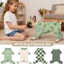 Bienbee Dog Pajamas, 4 Pack Dog Recovery Suit Shedding Suit Cute Soft Puppy Clothes Dogs Pjs Onesies Jammies Adjustable Breathable & Stretchy Clothes for Dogs, Size S