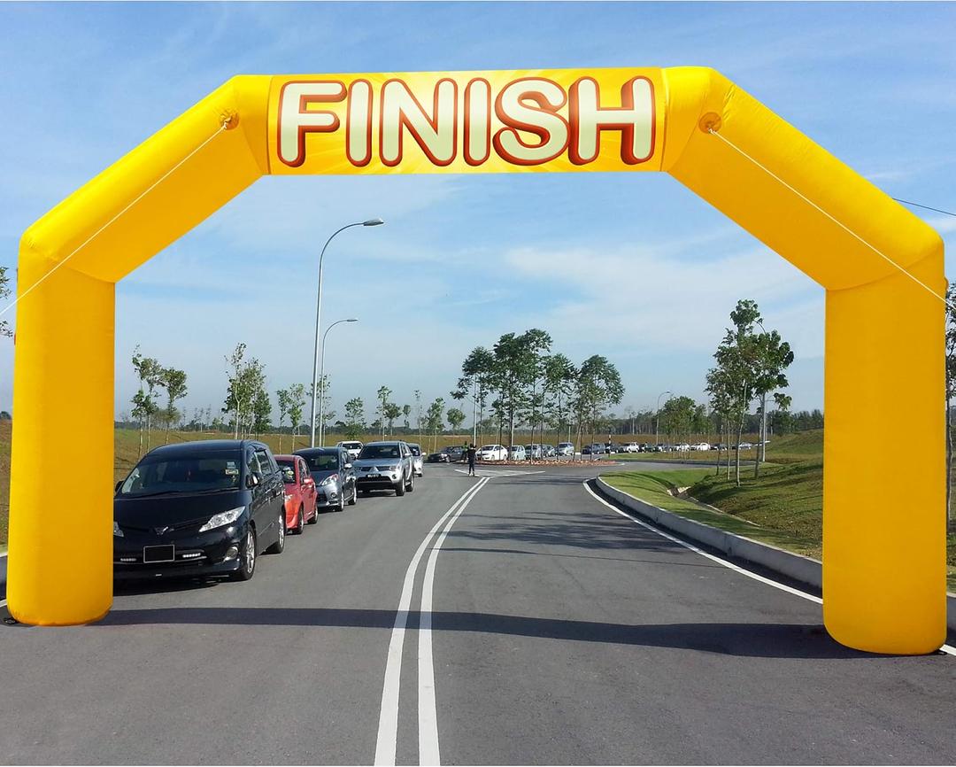 20Ft Inflatable Arch Inflatable Start Finish Line Arch with Blower,Outdoor Inflatable Archway for Party,5K Race,Advertising Commerce,School Sport Yellow