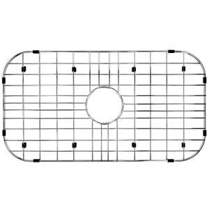 Large Sink Rack,Sink Protector for Kitchen Sink,26" X 14",Stainless Steel Sink Grid for Bottom of Sink,Metal Sink Grate,Centered Drain for Single Bowl with Corner Radius,1 Pack (26" X 14",Centered Drain, Chrome)