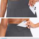 SANTINY Women's Athletic Bermuda Shorts High-Waisted Long Shorts for Women Running Yoga Lounge with Pockets (Gray, XL)