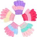 SATINIOR 5 Pairs Kids Gloves Full Fingers Knitted Warm Gloves Winter Mittens for Little Boys and Girls Daily Supplies (3-6 Years Size, Cheerful Colors)