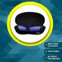 Polarized Sports Sunglasses for Men & Women | UV Protection Mirrored Polarized Lenses, Adjustable Nose Pad, Unbreakable | Fishing, Baseball, Cycling, Golf Running Sunglasses | Hard Zipper Case | Blue