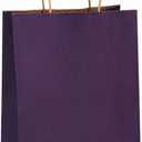 BagDream Gift Bags 8x4.25x10.5 Inches 100Pcs Purple Kraft Paper Bags with Handles Bulk, for Shopping, Retail, Merchandise, Party Favor, Craft, 100% Recyclable Paper Gift Sacks