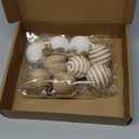 Syhood 18 Pcs 1.57 Inch Mini Christmas Ball Ornaments Boho Farmhouse Jute Rope Hanging Balls Burlap Neutral Rustic Ornaments for Xmas Tree Holiday Wreath Garland Wedding Home