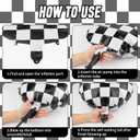 2 x 40 Inch Checkered Number Balloon, 5th Birthday Number Balloons for Boy, Large Inflating Black and White Number 5 Race Car Theme Party Decor Supplies, for Birthday Party,Wedding, Anniversary