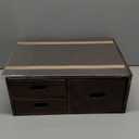 Yopay Wooden Coffee Capsules Organizer Box, Coffee Pod Holder with Adjustable Compartments and Non-Slip Mat, Farmhouse 3 Drawers Coffee Organizer for K Cup Pods, Bar, Kitchen, Countertop