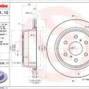2 x Brembo 09.B534.11 UV Coated vented Rear Brake Rotor CADILLAC/CHEVROLET OE# 23195438