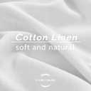 100 Inch Linen Cotton Blend Semi Sheer Curtains, White Light Filtering Rod Pocket Back Tab Drapes with Hooks for Living Room Bedroom, 2 Panels Set, 52'' W x 100'' L