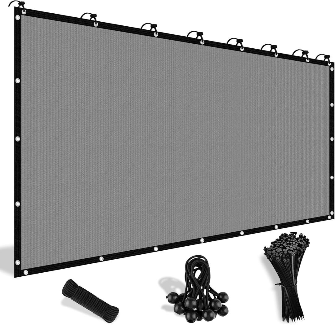 Shade&Beyond Customized Size 90% Sun Shade Cloth with Grommets, 08' X 10' Pergola Shade Cover Canopy, Mesh Tarp Sun Screens for Patio, Outdoor, Garden, Backyard, Light Gray, GN05 (0 8ft X 1 0ft)