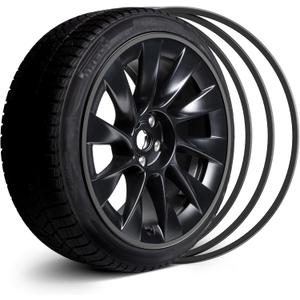 Automotive Alloy Wheel Rim Protector - Covering The Entire Rim of The Wheel hub - Strips for Curb Rash Prevention - Set of 4 Rim Protector Easy to Install(20'',Black)