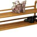 Oceanstar 2-Tier Bamboo Shoe Rack, Natural 13"D x 29.5"W x 13.5"H
