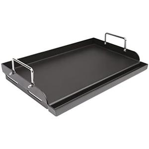 Uniflasy Nonstick Griddle for Gas Grill, Cast Iron Griddle for Outdoor Gas & Charcoal Grills, 25" x16" Nonstick Coating FlatTop Insert Cooking Pan for Weber Charbroil Camp Chef Grill
