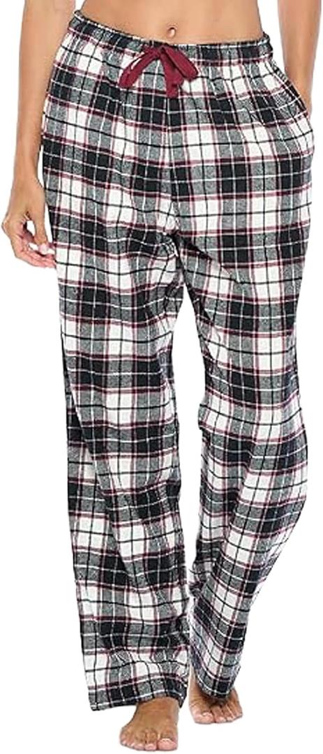 Ashford & Brooks Women's Super Soft Flannel Plaid Pajama Sleep Pants (M)