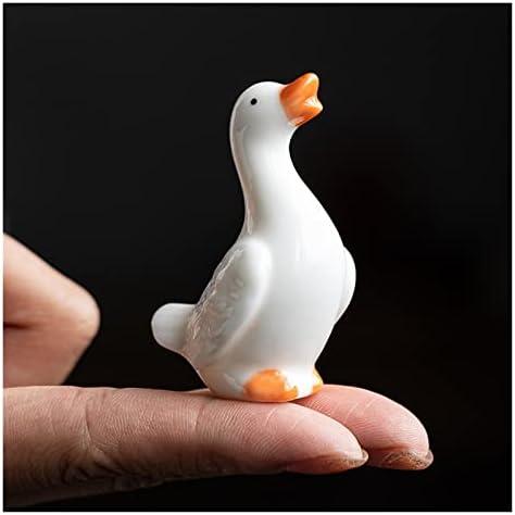 Porcelain Statue Mini Duck Animal Ceramic Ornaments Tea Room Study Patio Potted Desktop Decorative Crafts Ceramic Statue Ornaments (Size : Brass) 6 Pack