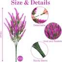 2 x 10 Bundles Fake Flowers Artificial Lavender Plants, Fuchsia | Faux plastic plants for home wedding kitchen garden patio porch window box office table centerpieces indoor outdoor decor