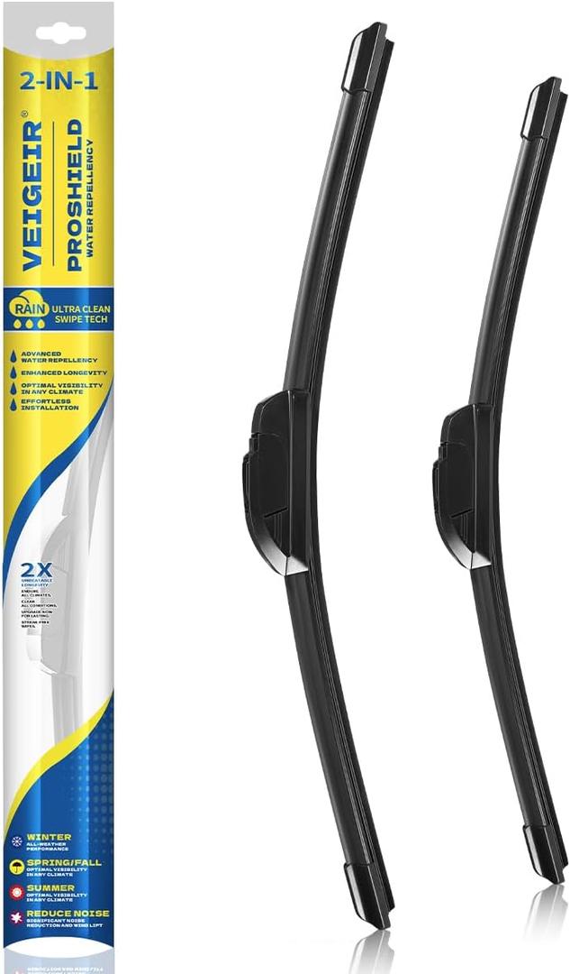 26"+19" Windshield Wiper Blades Compatible with Honda Accord 2017 2016 2015 2014 2013 2012 2011 2010 2009 2008,Toyota Prius 2015~2010 Front Wiper Blades 2 Pack