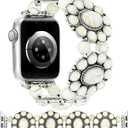 JR.DM Boho Beaded Bracelet Compatible with Apple Watch Women 38/40/41/42mm Bohemian Elastic Stretchy Turquoise Retro Tribal Classic Handmade Straps for iWatch Series 10 9 8 7 6 5 4 3 2 1 SE Ultra