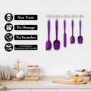HOTEC 600 Heat Resistant BPA-Free Silicone Rubber Spatula Set for Baking, Cooking, and Mixing Non Stick Dishwasher Safe, Purple Set of 5