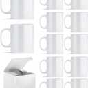 Sublimation Mugs, Sublimation White Coffee Mugs Tazas Para Sublimacion Blank 11 OZ With Box for for Coffee, Soup, Tea, Milk, Latte, Hot Cocoa Set of 12