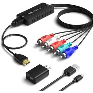 Dingsun HDMI to Component Converter, Convert HDMI Input to Analog YPbPr Video and R/L Audio Signals for Output to TV