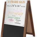 Ilyapa 2 in 1 A Frame Sign Holder and Chalkboard Easel - Dual Sided Magnetic Chalk Board - Display for Businesses Outdoor - 28x41 - Barnwood Brown