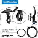 V-Type Bike Brake Set, Complete Universal Bike Front and Rear MTB Brake, Bicycle Brakes, Inner and Outer Cables, Include Brakes Lever Calipers Multi-Tool Wrenches