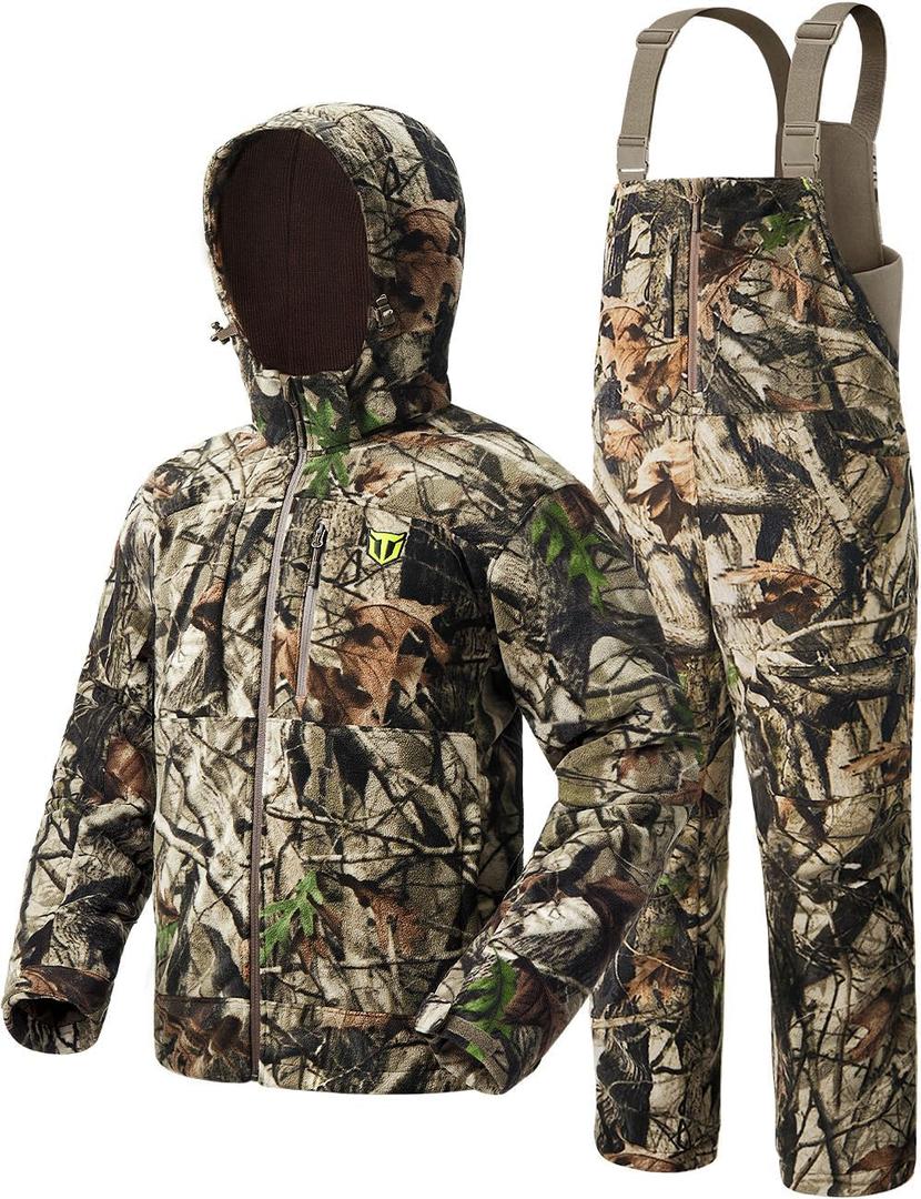 TIDEWE Hunting Clothes for Men, Silent Water Resistant Hunting Jackets and Bibs, Next Camo G2 (Large)