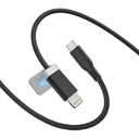 StayCable USBC to Lightning Cable with Magnetic Cord Holder 5FT, Fast Charging, Braided and Data Sync for Phone 12,13,14 Home Car Desk Cable Management Original Design