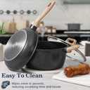 SODAY 12 Pcs Pots and Pans Set Non Stick, Cookware Sets Black Granite Induction Cookware, Non-toxic Healthy Nonstick Kitchen Cooking Set with Frying Pans Set, Saucepans (PFAS/ PFOA/ PFOS Free), 12 Pieces