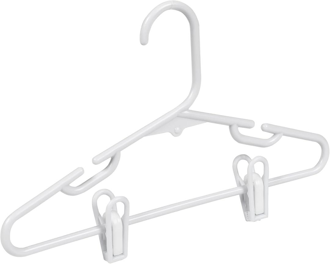 Honey-Can-Do Kids Clothes Hanger, Baby Clothes Hangers with Clips, Removable Clips are Designed to Keep Bottoms and Tops Perfectly Paired, Making it Easier to Organize and Store Outfits, 18 Pack (7" x 0.25" x 11.75 inches)
