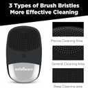2 x 3-in-1 Electric Facial Cleansing Brush - Silicone Face Scrubber & Massager, IPX7 Waterproof, USB Rechargeable, Deep Cleansing, Blackhead Removal, Exfoliating Skincare Tool (Black)